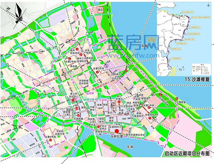 长乐滨海新城用地规划示意图