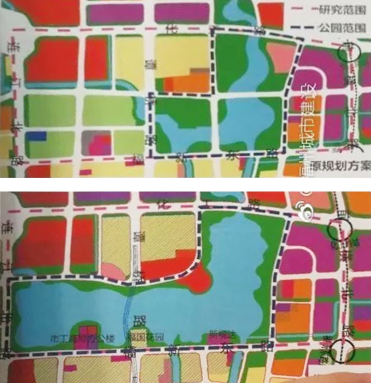 晋安湖公园用地规划调整示意图